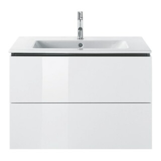 Duravit Meuble sous lavabo L-Cube 82x48,1 cm, blanc brillant, 2 tiroirs, suspendu