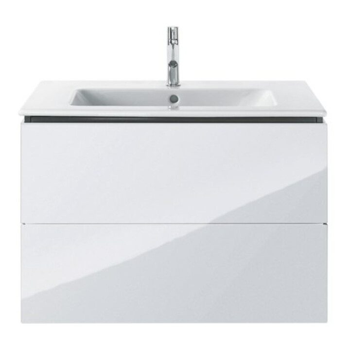 Duravit Meuble sous lavabo L-Cube 82x48,1 cm, blanc brillant, 2 tiroirs, suspendu