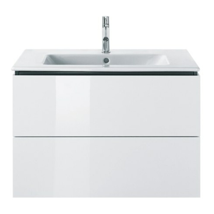 Duravit Meuble sous lavabo L-Cube 82x48,1 cm, blanc brillant, 2 tiroirs, suspendu