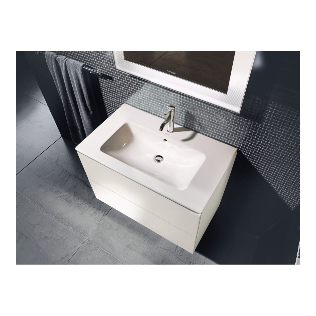 Duravit Meuble sous-lavabo L-Cube 82x48,1 cm, blanc brillant, 2 tiroirs, suspendu