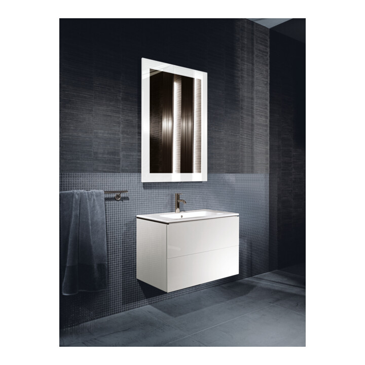 Duravit Meuble sous-lavabo L-Cube 82x48,1 cm, blanc brillant, 2 tiroirs, suspendu