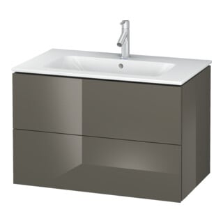 Duravit Meuble sous lavabo L-Cube 82x48,1 cm, blanc brillant, 2 tiroirs, suspendu