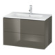 Duravit Meuble sous lavabo L-Cube 82x48,1 cm, blanc brillant, 2 tiroirs, suspendu-1