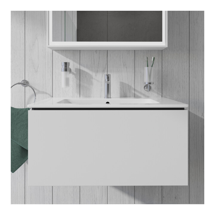 Duravit Meuble sous lavabo L-Cube 82x48,1 cm, blanc mat, 1 tiroir, suspendu