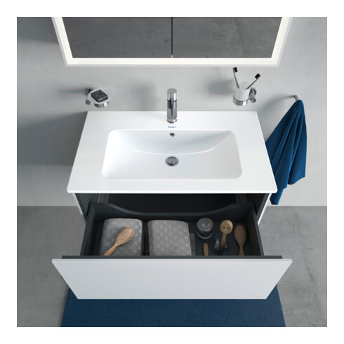 Duravit Meuble sous lavabo L-Cube 82x48,1 cm, blanc mat, 1 tiroir, suspendu