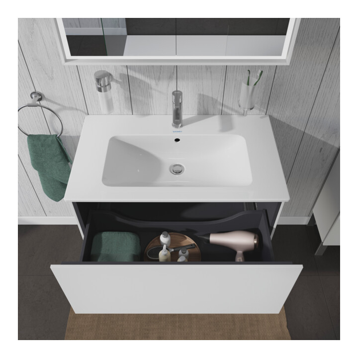 Duravit Meuble sous lavabo L-Cube 82x48,1 cm, blanc mat, 1 tiroir, suspendu