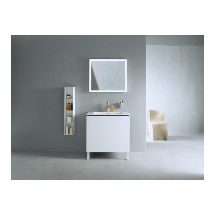 Duravit Meuble sous lavabo L-Cube 82x48,1 cm, blanc mat, 2 tiroirs, debout