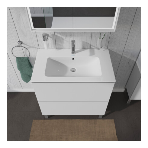 Duravit Meuble sous lavabo L-Cube 82x48,1 cm, blanc mat, 2 tiroirs, debout