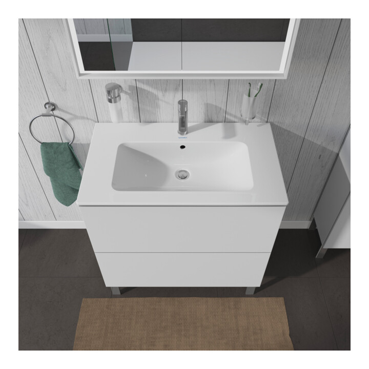 Duravit Meuble sous lavabo L-Cube 82x48,1 cm, blanc mat, 2 tiroirs, debout