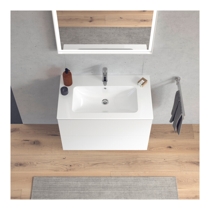 Duravit Meuble sous lavabo L-Cube 82x48,1 cm, blanc mat, 2 tiroirs, suspendu