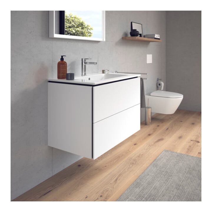Duravit Meuble sous lavabo L-Cube 82x48,1 cm, blanc mat, 2 tiroirs, suspendu