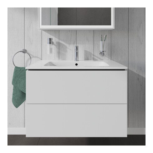 Duravit Meuble sous lavabo L-Cube 82x48,1 cm, blanc mat, 2 tiroirs, suspendu