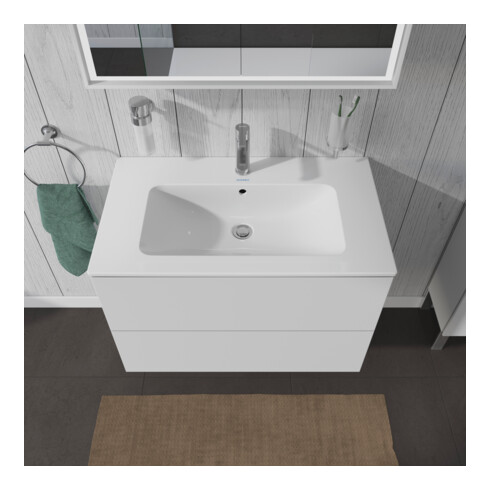 Duravit Meuble sous lavabo L-Cube 82x48,1 cm, blanc mat, 2 tiroirs, suspendu