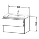 Duravit Meuble sous lavabo L-Cube 82x48,1 cm, blanc œuf, 2 tiroirs, suspendu