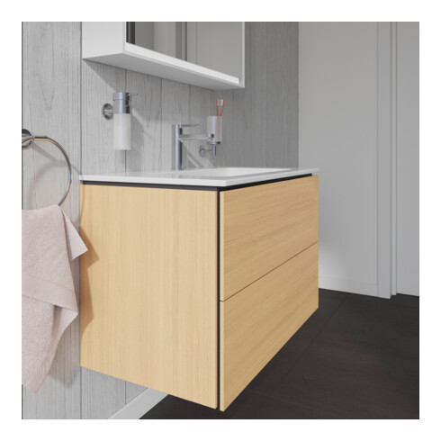 Duravit Meuble sous lavabo L-Cube 82x48,1 cm, blanc œuf, 2 tiroirs, suspendu