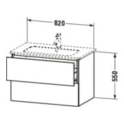Duravit Meuble sous lavabo L-Cube 82x48,1 cm, blanc œuf, 2 tiroirs, suspendu-2