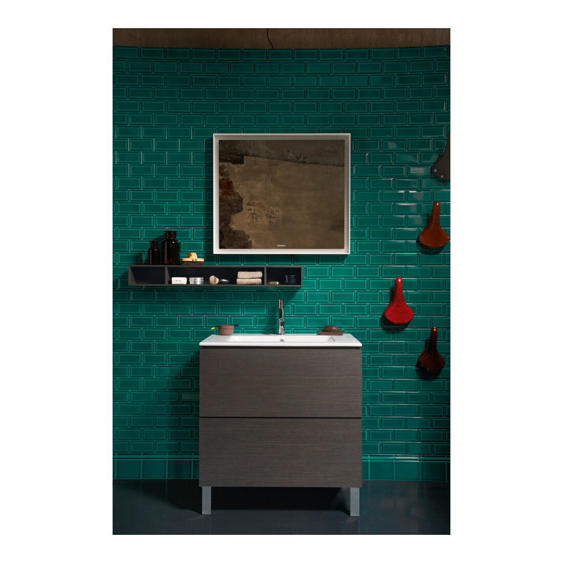 Duravit Meuble sous-lavabo L-Cube 82x48,1 cm, blanc œuf foncé, 2 tiroirs, vertical