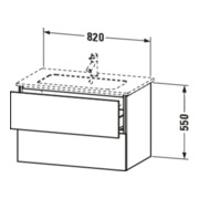 Duravit Meuble sous-lavabo L-Cube 82x48,1 cm, chêne clair, 2 tiroirs, suspendu-2