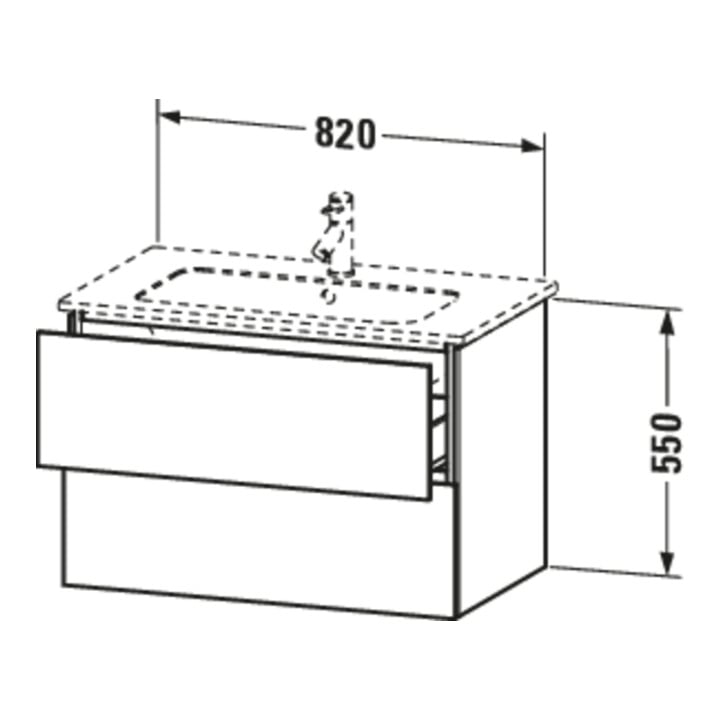 Duravit Meuble sous-lavabo L-Cube 82x48,1 cm, chêne clair, 2 tiroirs, suspendu