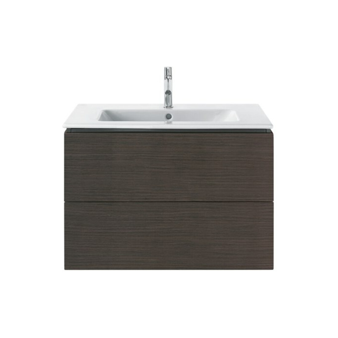 Duravit Meuble sous-lavabo L-Cube 82x48,1 cm, chêne foncé, 2 tiroirs, suspendu