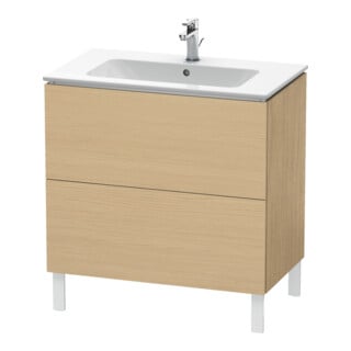 Duravit Meuble sous lavabo L-Cube 82x48,1 cm, chêne naturel, 2 tiroirs, sur pied