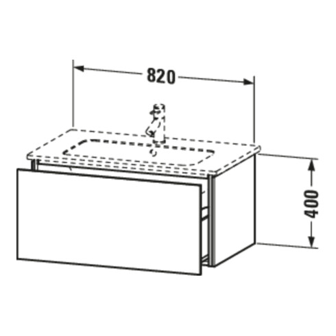 Duravit Meuble sous-lavabo L-Cube 82x48,1 cm, graph ma, 1 tiroir, suspendu