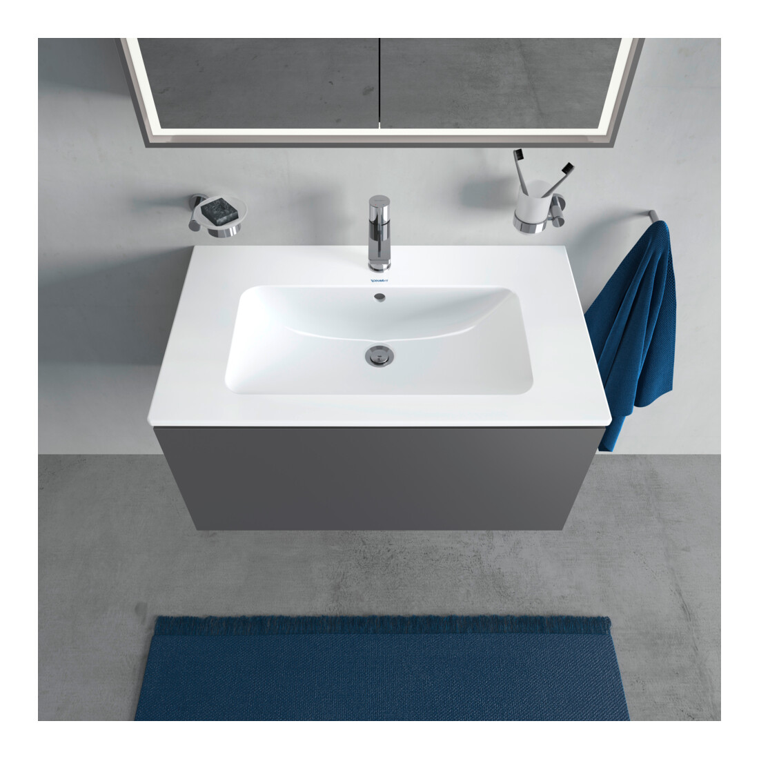 Duravit Meuble sous-lavabo L-Cube 82x48,1 cm, graph ma, 1 tiroir, suspendu