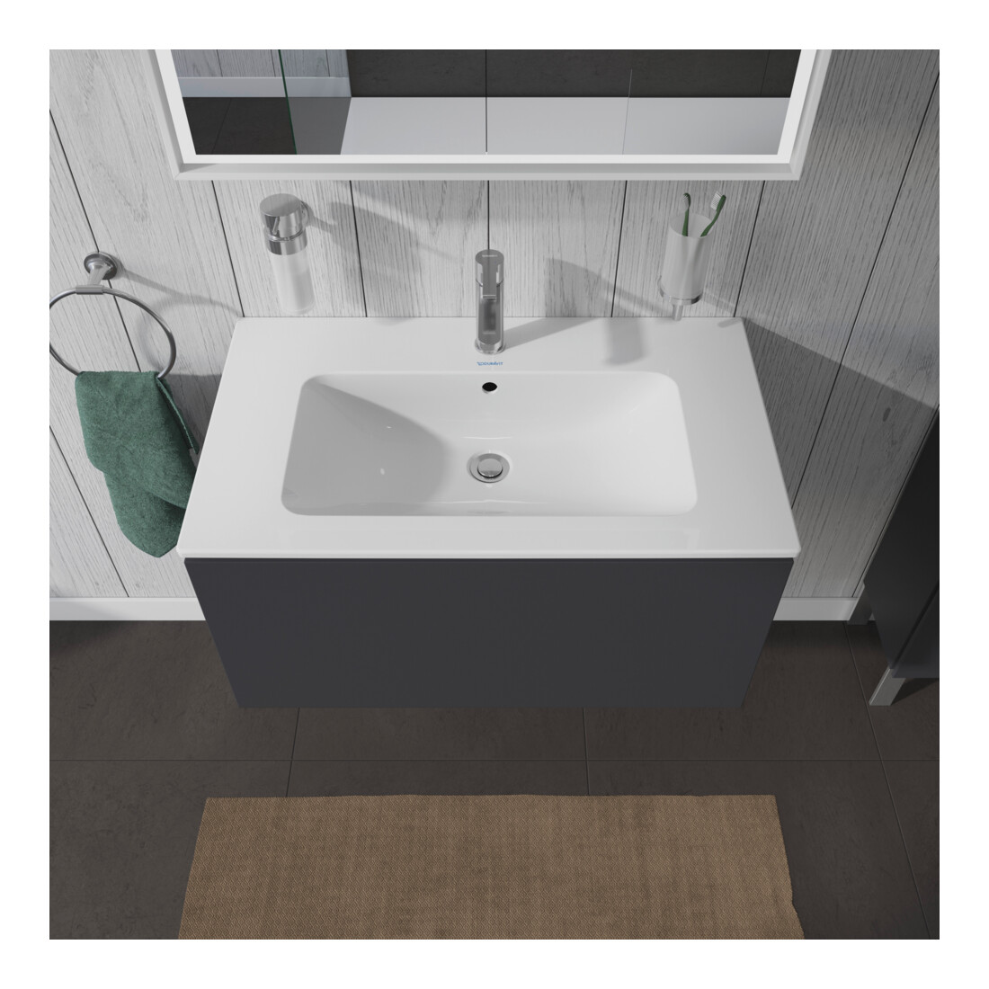 Duravit Meuble sous-lavabo L-Cube 82x48,1 cm, graph ma, 1 tiroir, suspendu