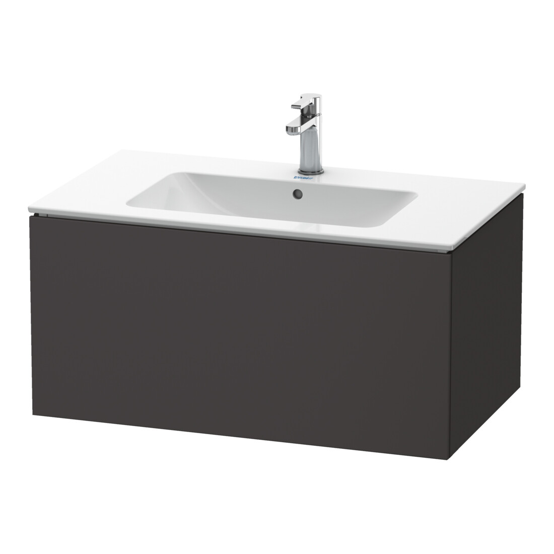 Duravit Meuble sous lavabo L-Cube 82x48,1 cm, graphite mat, 1 tiroir, suspendu