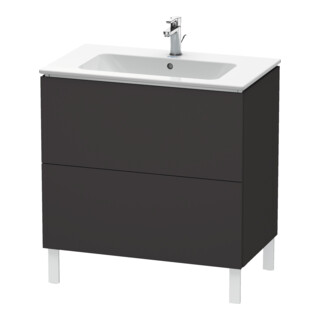 Duravit Meuble sous lavabo L-Cube 82x48,1 cm, graphite mat, 2 tiroirs, debout