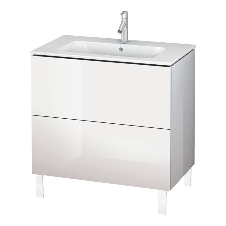 Duravit Meuble sous lavabo L-Cube 82x48,1 cm, graphite mat, 2 tiroirs, debout