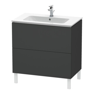 Duravit Meuble sous lavabo L-Cube 82x48,1 cm, graphite mat, 2 tiroirs, sur pied