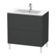 Duravit Meuble sous lavabo L-Cube 82x48,1 cm, graphite mat, 2 tiroirs, sur pied-1