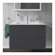 Duravit Meuble sous lavabo L-Cube 82x48,1 cm, graphite mat, 2 tiroirs, suspendu