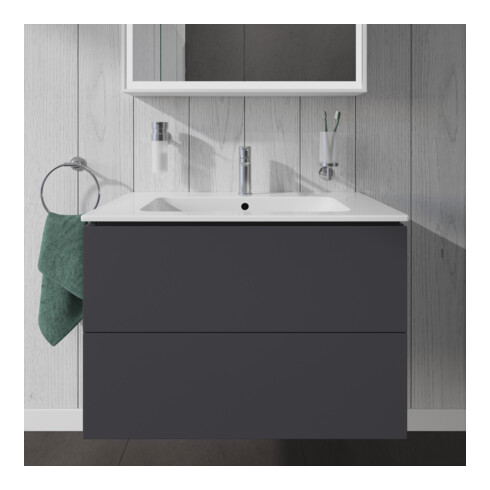 Duravit Meuble sous lavabo L-Cube 82x48,1 cm, graphite mat, 2 tiroirs, suspendu