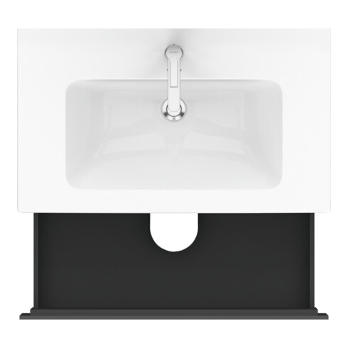 Duravit Meuble sous lavabo L-Cube 82x48,1 cm, graphite mat, 2 tiroirs, suspendu