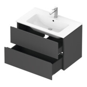 Duravit Meuble sous lavabo L-Cube 82x48,1 cm, graphite mat, 2 tiroirs, suspendu-4