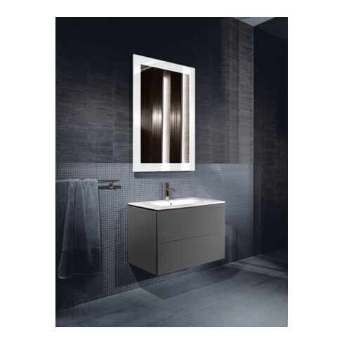 Duravit Meuble sous lavabo L-Cube 82x48,1 cm, graphite mat, 2 tiroirs, suspendu