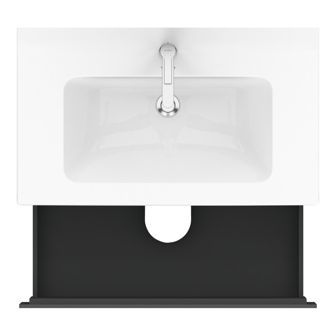 Duravit Meuble sous lavabo L-Cube 82x48,1 cm, graphite mat, 2 tiroirs, suspendu