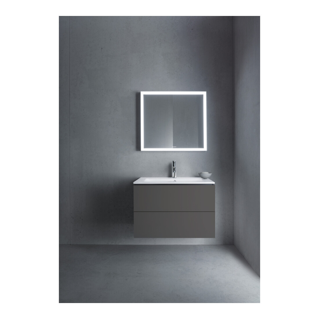 Duravit Meuble sous lavabo L-Cube 82x48,1 cm, graphite mat, 2 tiroirs, suspendu