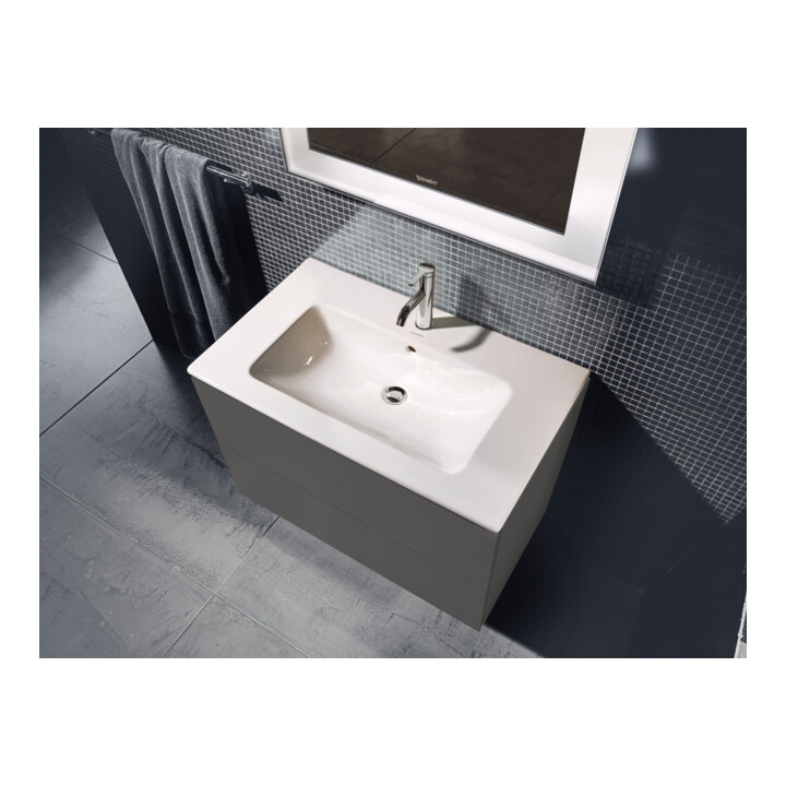 Duravit Meuble sous lavabo L-Cube 82x48,1 cm, graphite mat, 2 tiroirs, suspendu