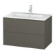 Duravit Meuble sous-lavabo L-Cube 82x48,1 cm, gris mat, 2 tiroirs, suspendu-1