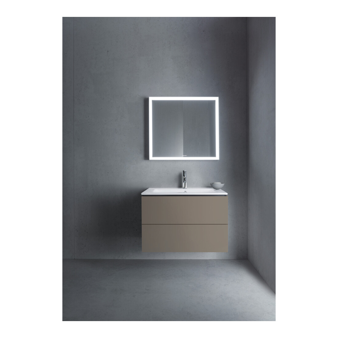 Duravit Meuble sous-lavabo L-Cube 82x48,1 cm, gris mat, 2 tiroirs, suspendu