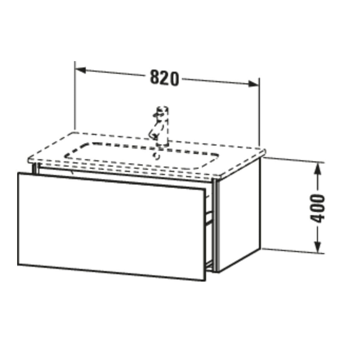 Duravit Meuble sous lavabo L-Cube 82x48,1 cm, lin, 1 tiroir, suspendu