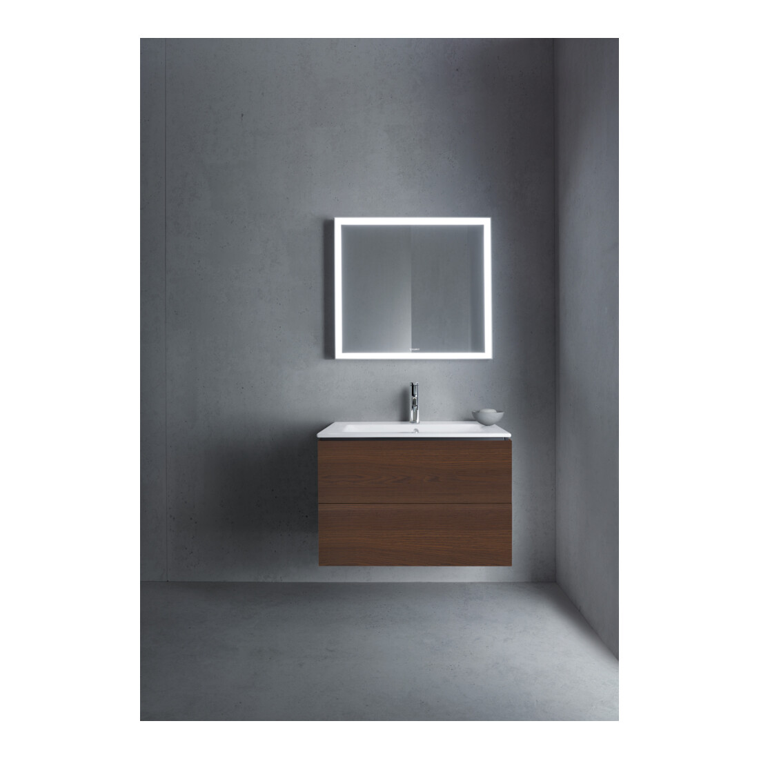 Duravit Meuble sous lavabo L-Cube 82x48,1 cm, noyer, 2 tiroirs, suspendu
