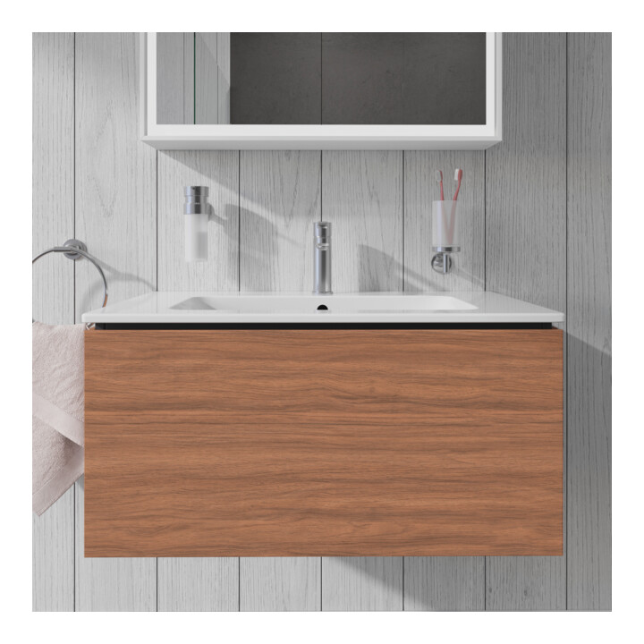 Duravit Meuble sous-lavabo L-Cube 82x48,1 cm, noyer naturel, 1 tiroir, suspendu