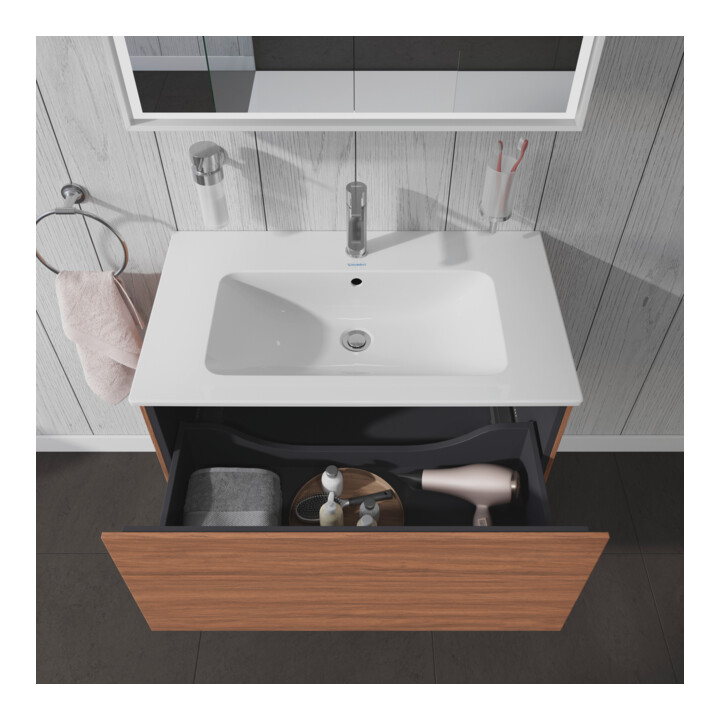 Duravit Meuble sous-lavabo L-Cube 82x48,1 cm, noyer naturel, 1 tiroir, suspendu
