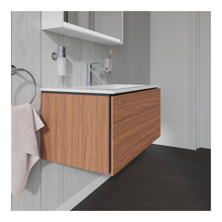 Duravit Meuble sous-lavabo L-Cube 82x48,1 cm, noyer naturel, 1 tiroir, suspendu