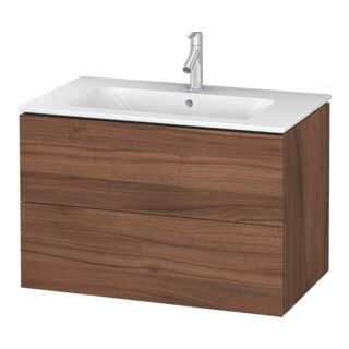 Duravit Meuble sous lavabo L-Cube 82x48,1 cm, noyer naturel, 2 tiroirs, suspendu