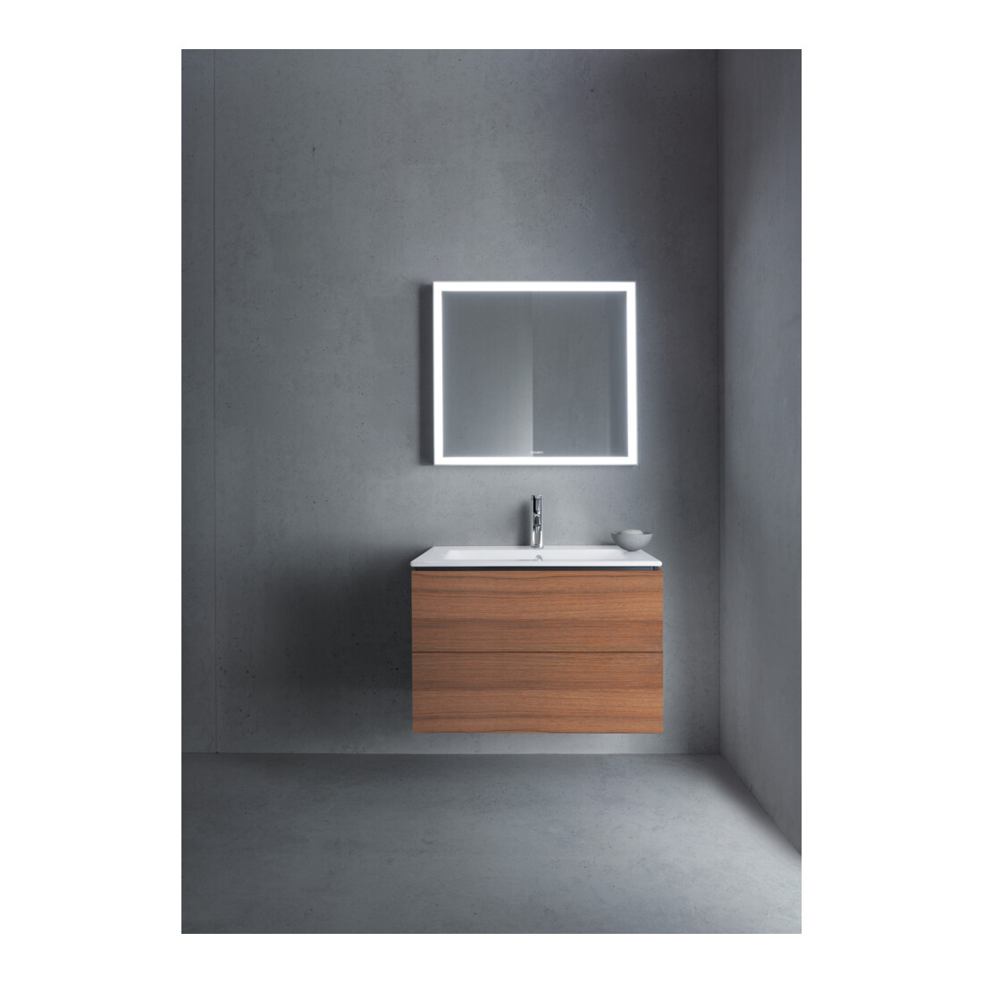 Duravit Meuble sous lavabo L-Cube 82x48,1 cm, noyer naturel, 2 tiroirs, suspendu